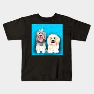 Cute Pups Caricature Kids T-Shirt